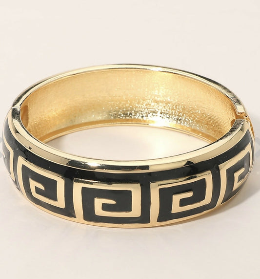 Gold/Black Hinged Bracelet