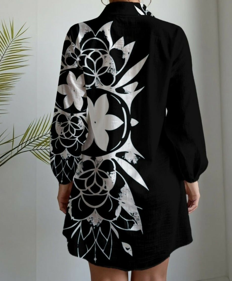 Women’s Long Sleeve Shirt Dress Sizes S-5XL