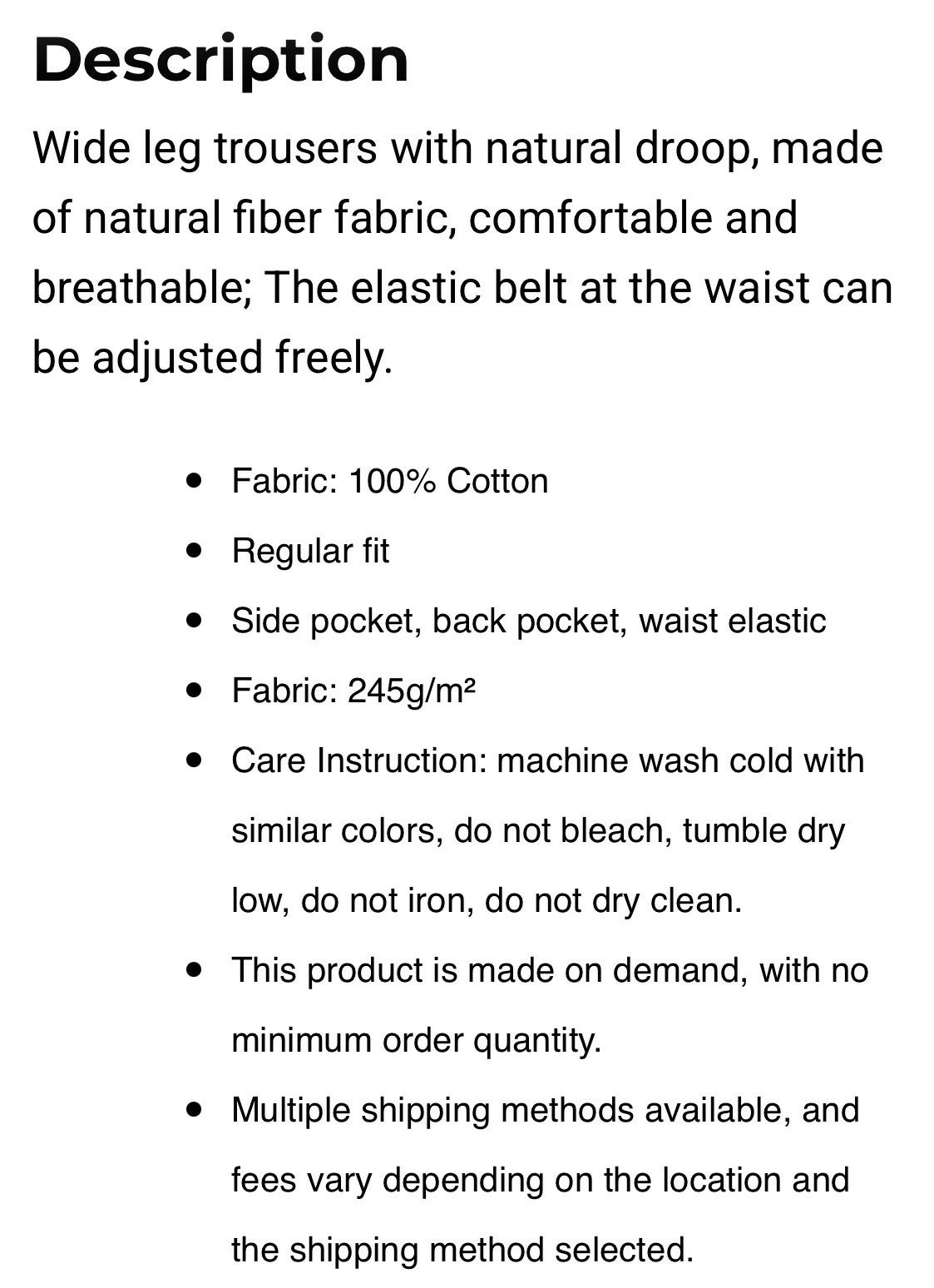 Unisex Straight Casual Cotton Pants Sizes S-5XL