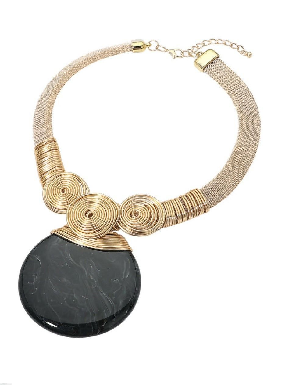 Bold Gold & Black Necklace