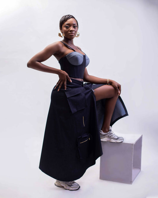 The Bustier Top & Cargo Skirt Two-Piece Set