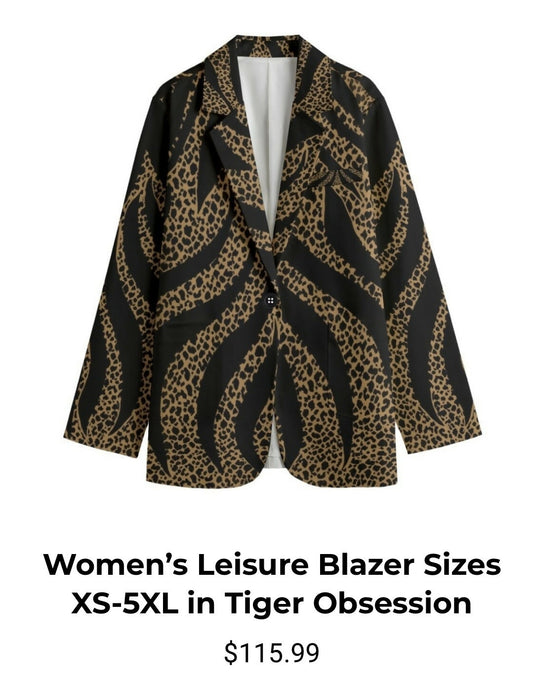 Women’s Leisure Blazer Sizes XS-5XL
