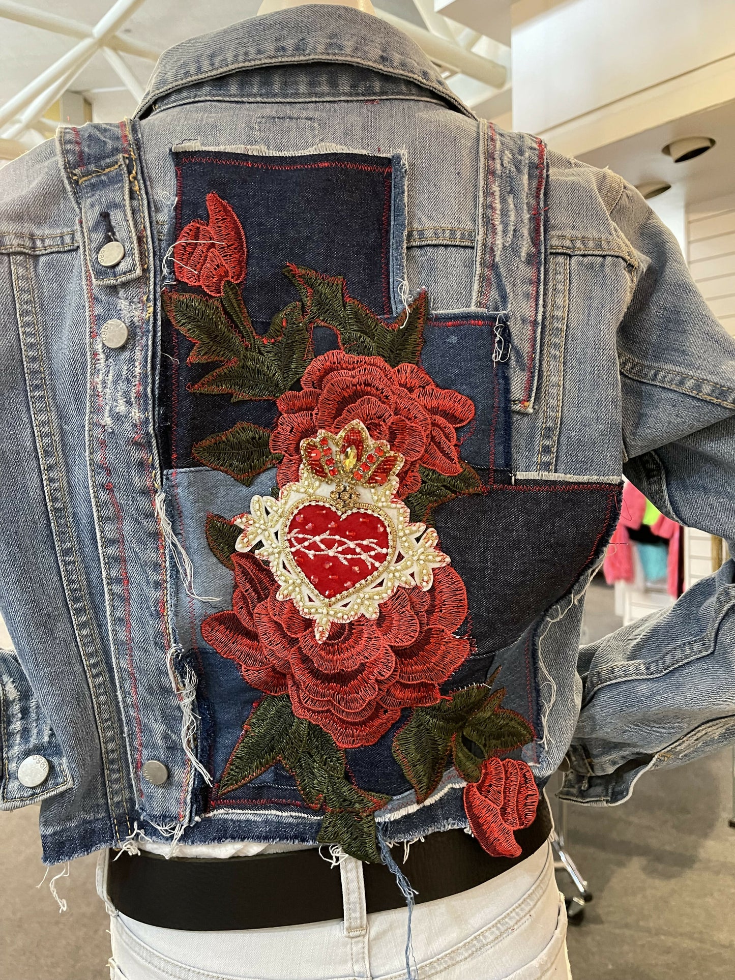 Denim patchwork jacket