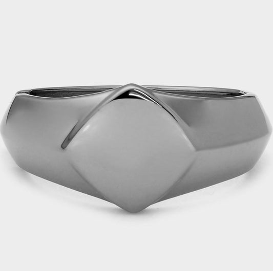 Metal Hinged Cuff Bracelet- Charcoal