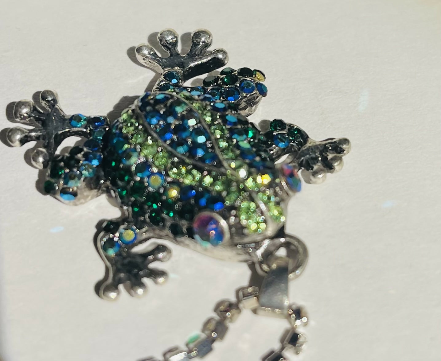 Gem Stone Frog Necklace