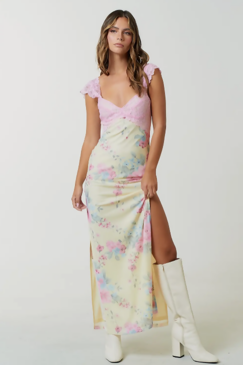 Aurora Floral Lace Maxi Dress