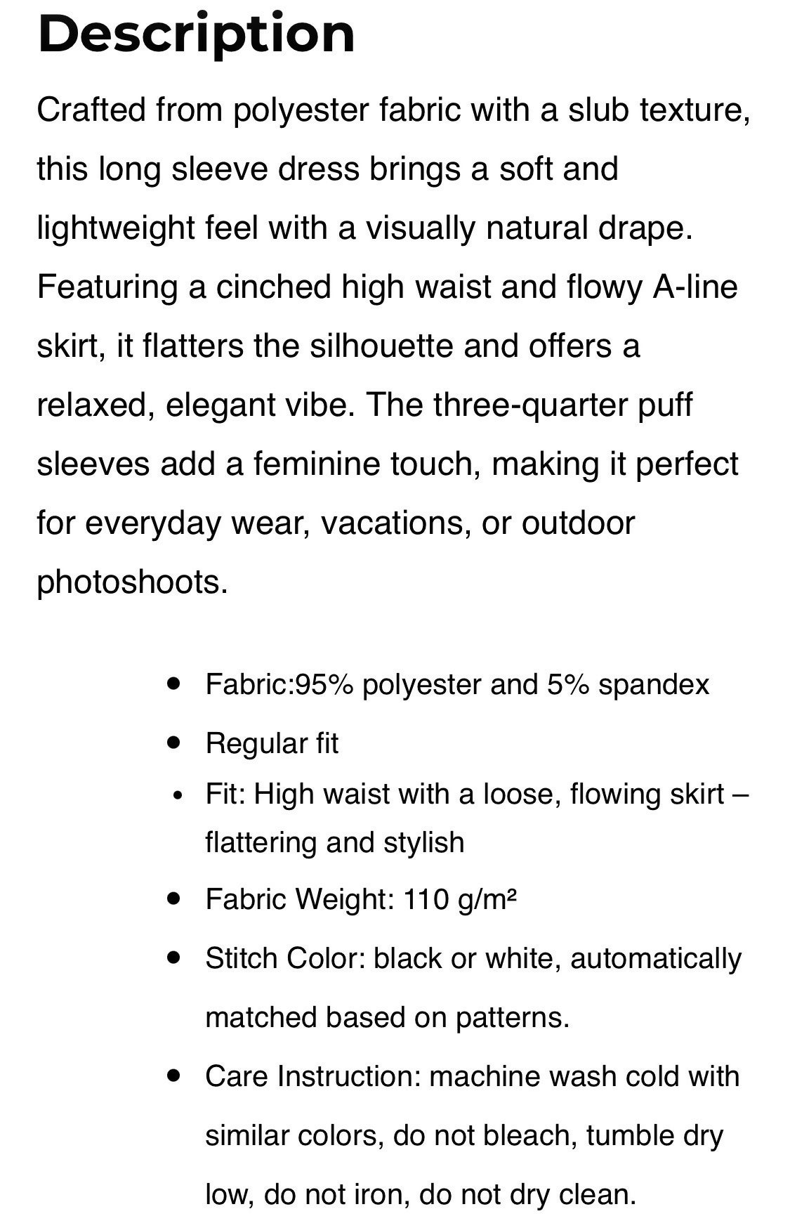 Women’s Long Sleeve Dress Sizes S-5XL