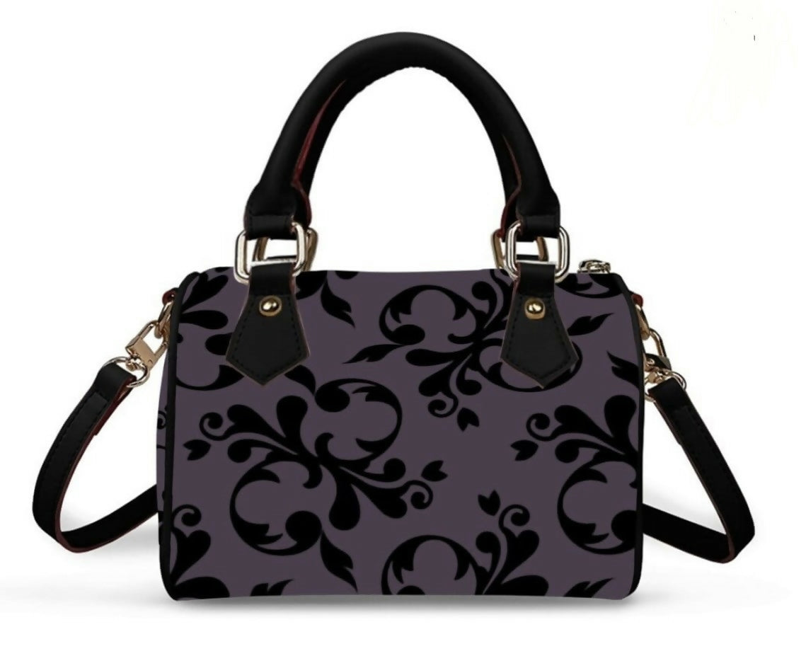 Classic Barrel-Shaped PU Leather Handbag