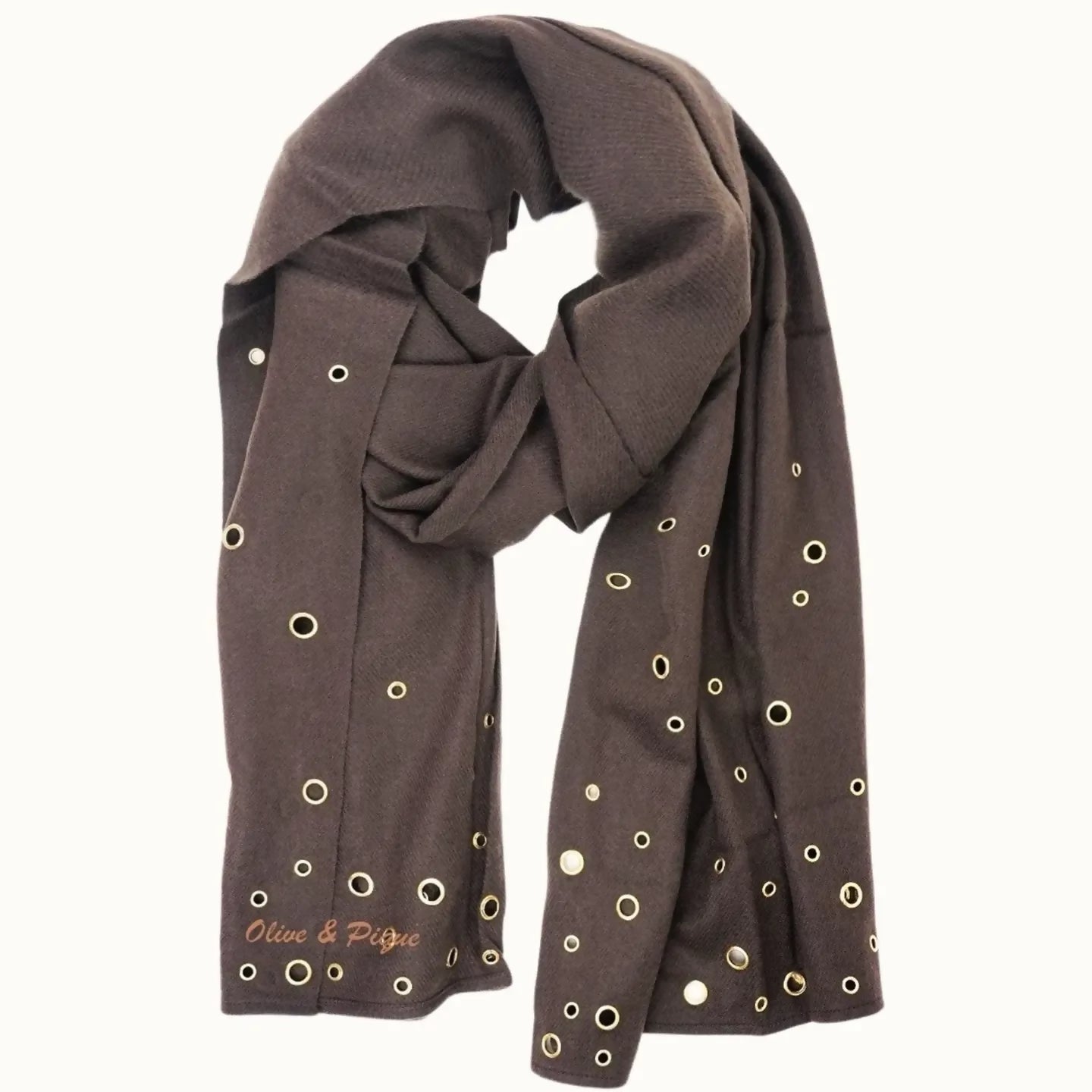 brown grommet scarf