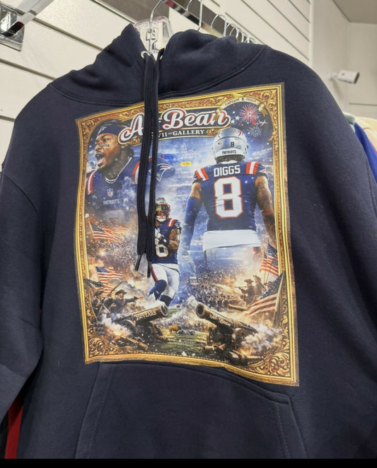 Men's Captain S Diggs large Navy Graphic Hoodie