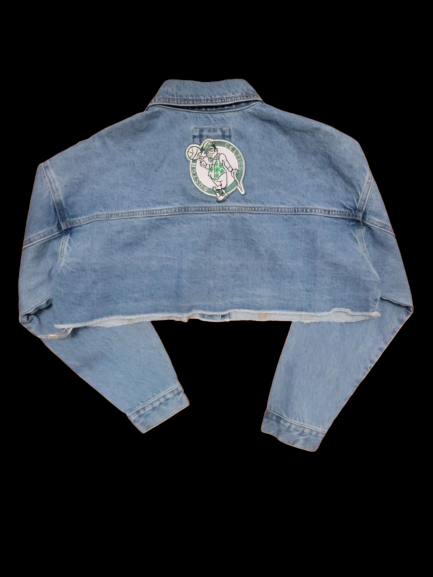 Celtics Crop Jean Jacket