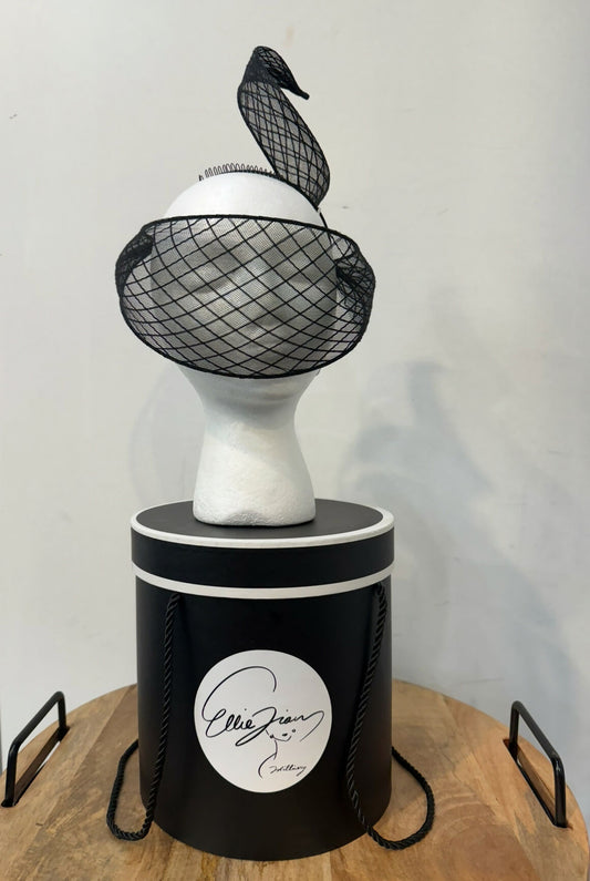 Visor Veil Headpiece - Black with Box