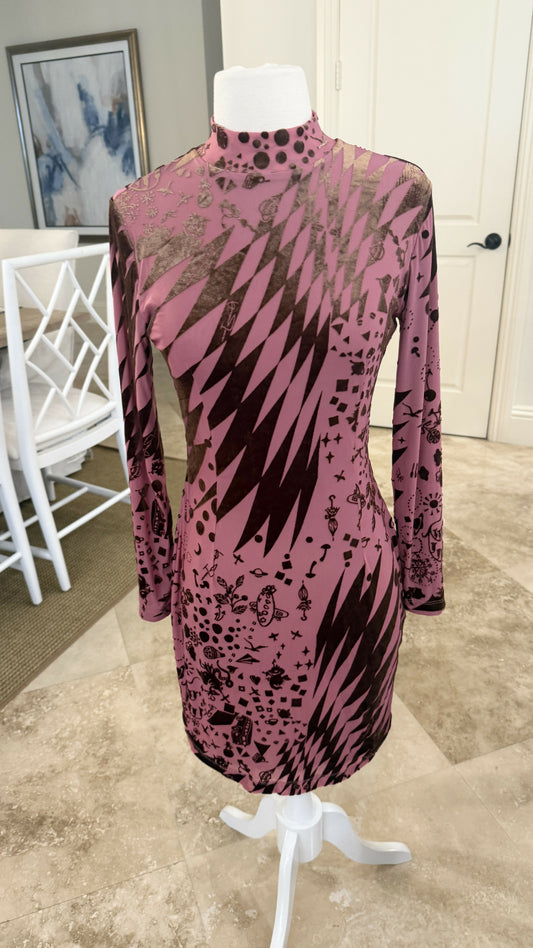 Woman mock neck dress