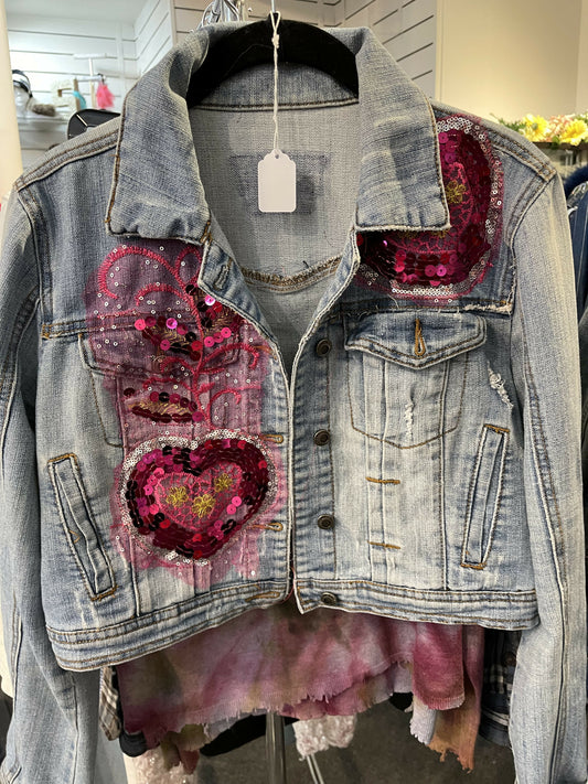 Denim jacket with embellishments