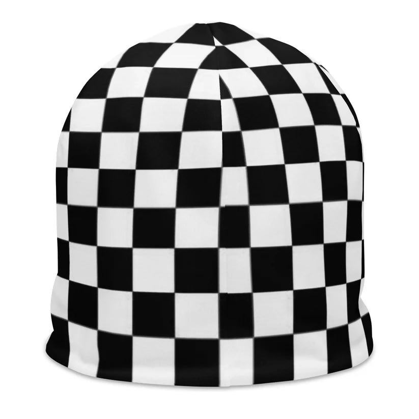 Bogosplit--IHER Checkered Lips Beanie Back