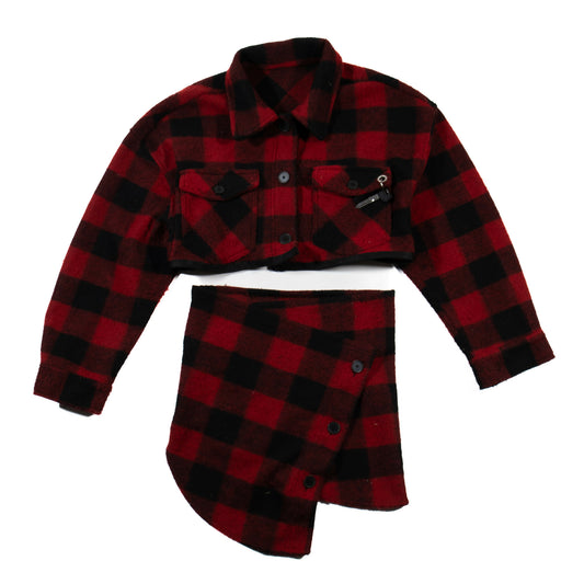 Buffalo Check Skirt Set