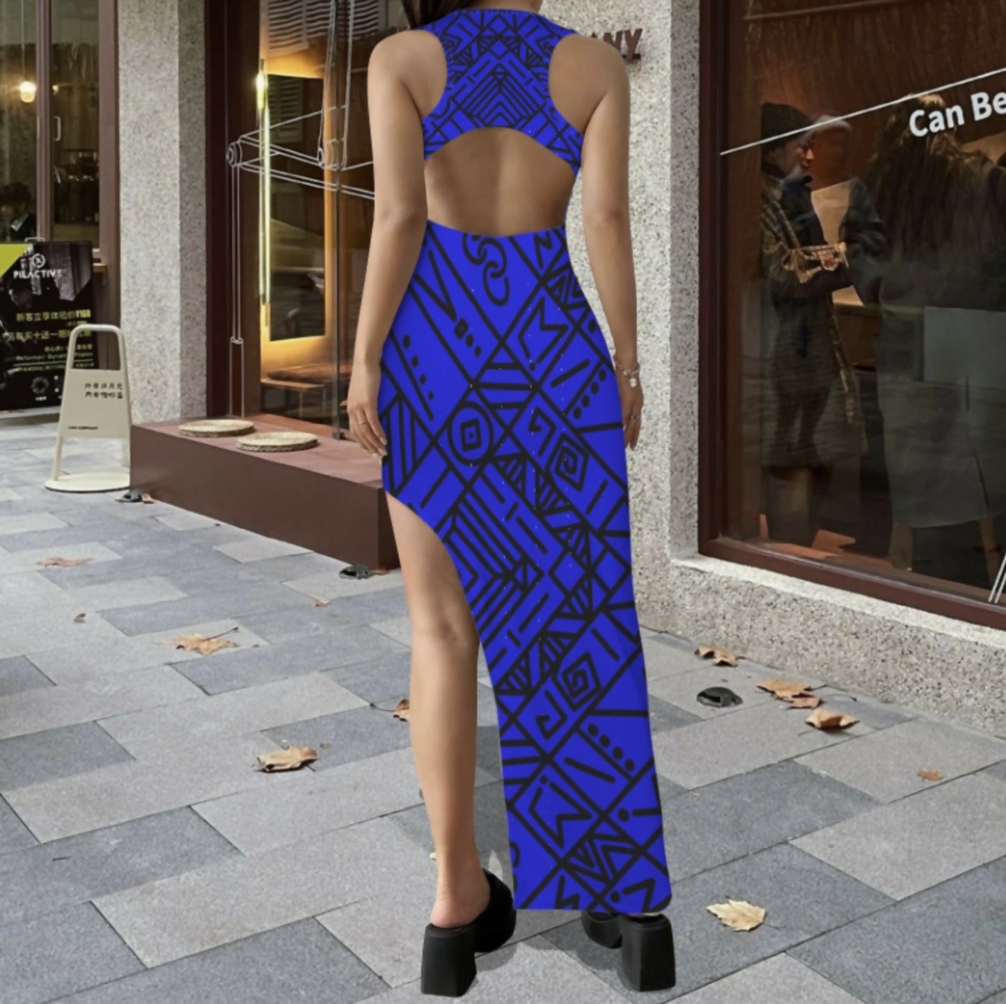 Women's Sleeveless Backless Hollow Slit Maxi Dress Sizes S-5XL in The Sahara