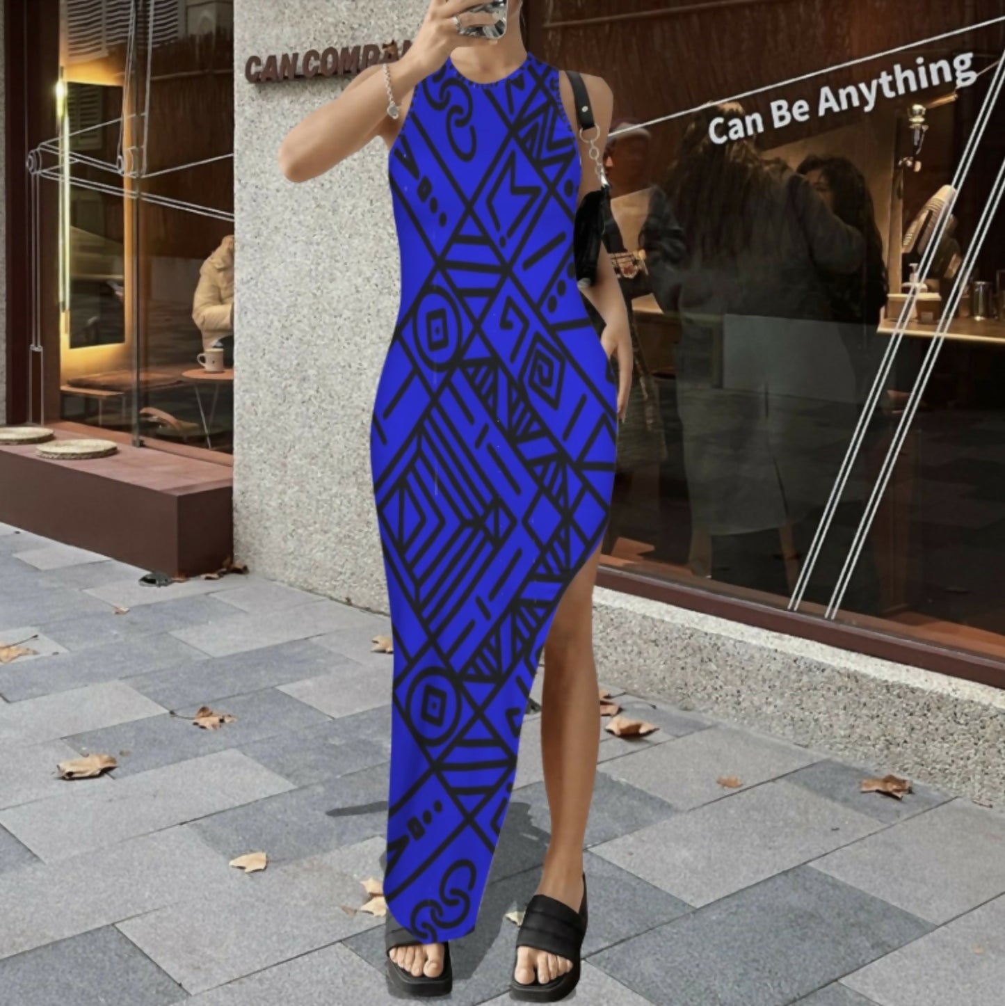 Women's Sleeveless Backless Hollow Slit Maxi Dress Sizes S-5XL in The Sahara