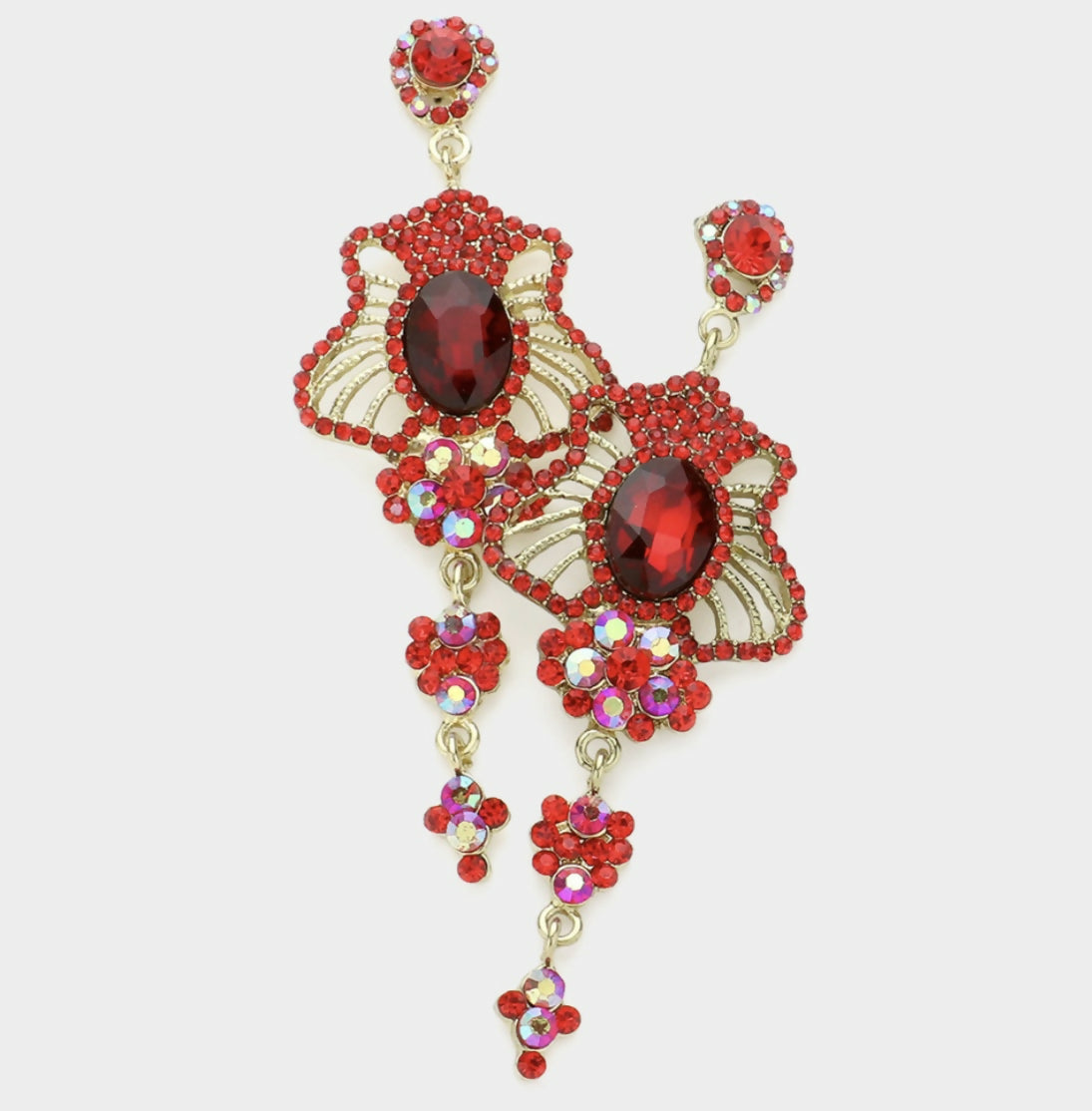 Marquis Red Stone Dangle Earring