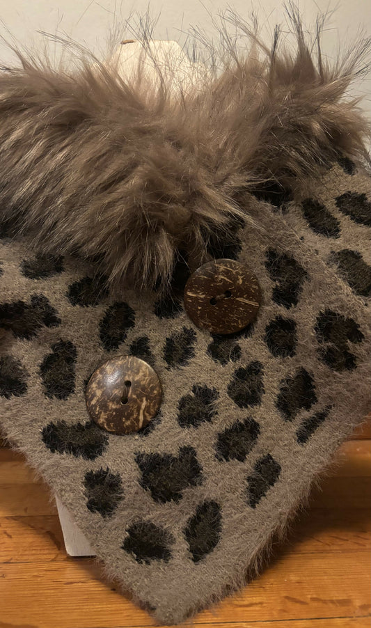 Leopard/Faux Fur Scarf