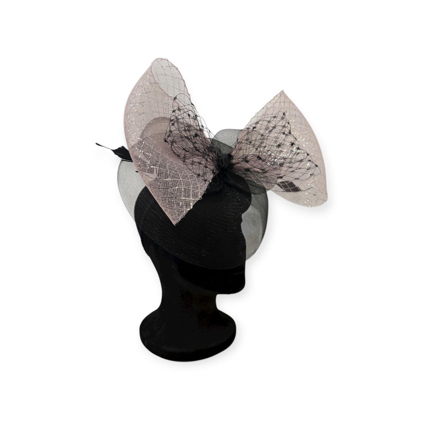 Jimmy Choo Inspired Headpiece - Black & Pink