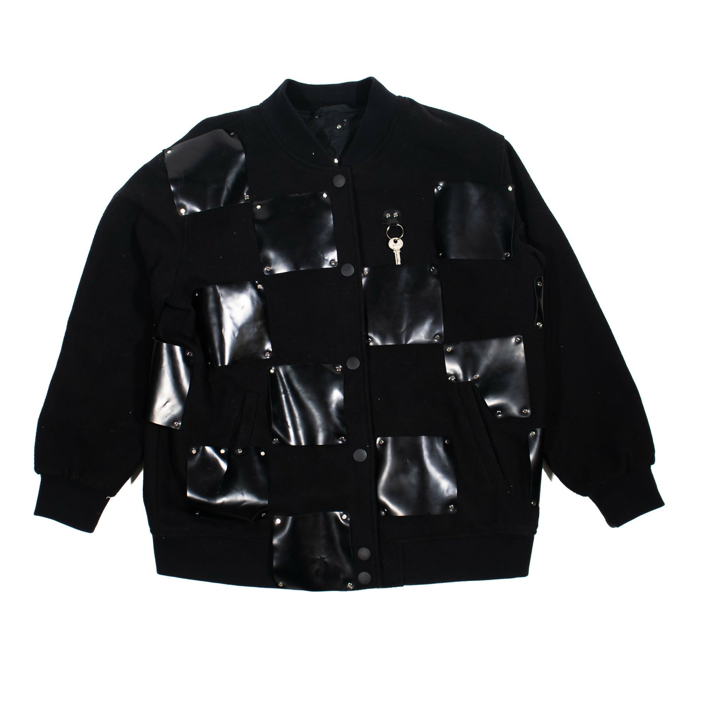 Leather Check Bomber