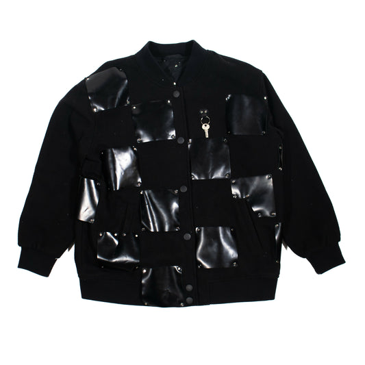 Leather Check Bomber