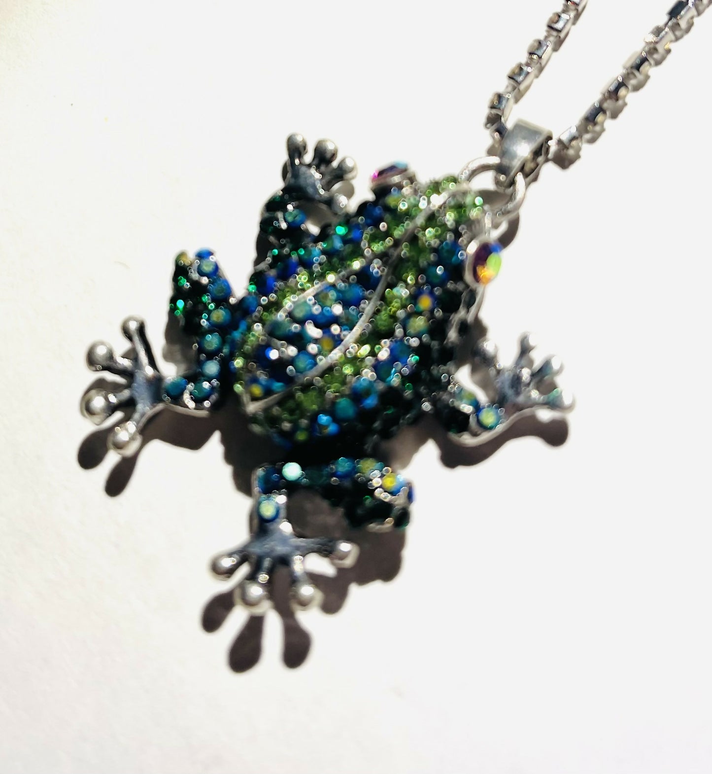 Gem Stone Frog Necklace