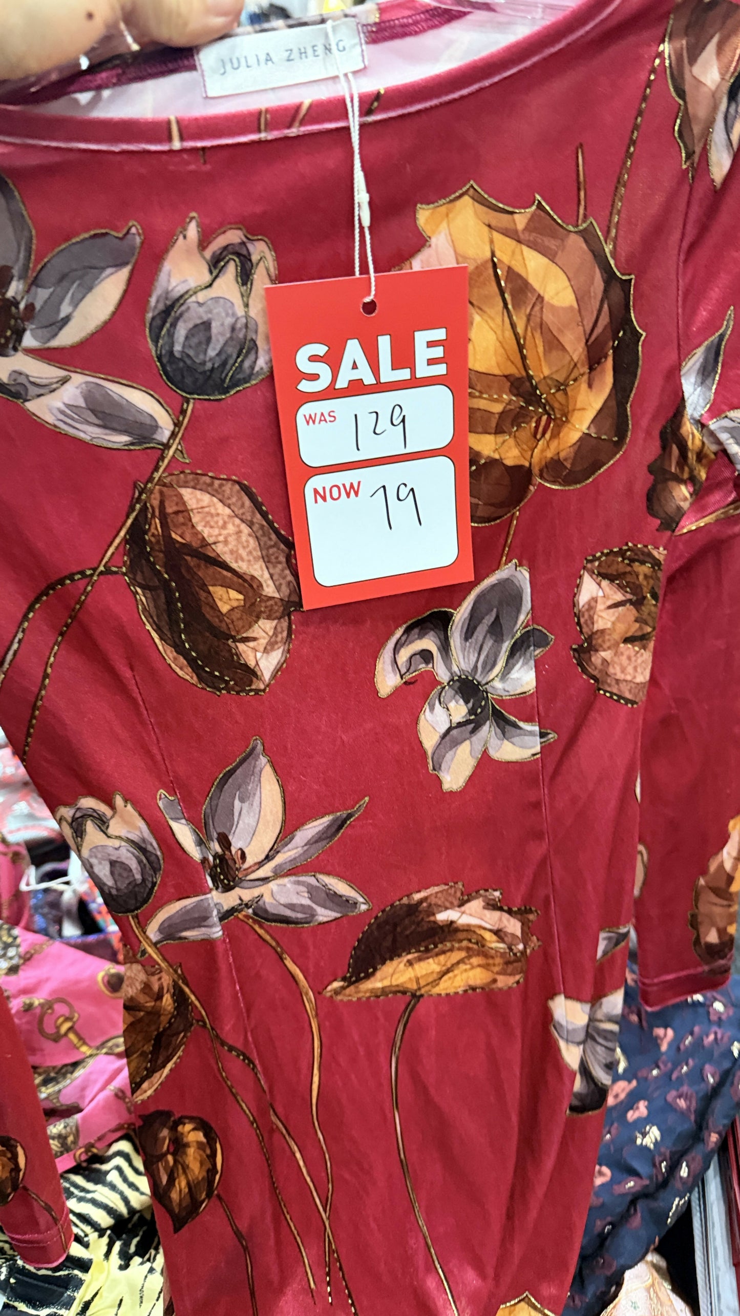 Red floral mini dress