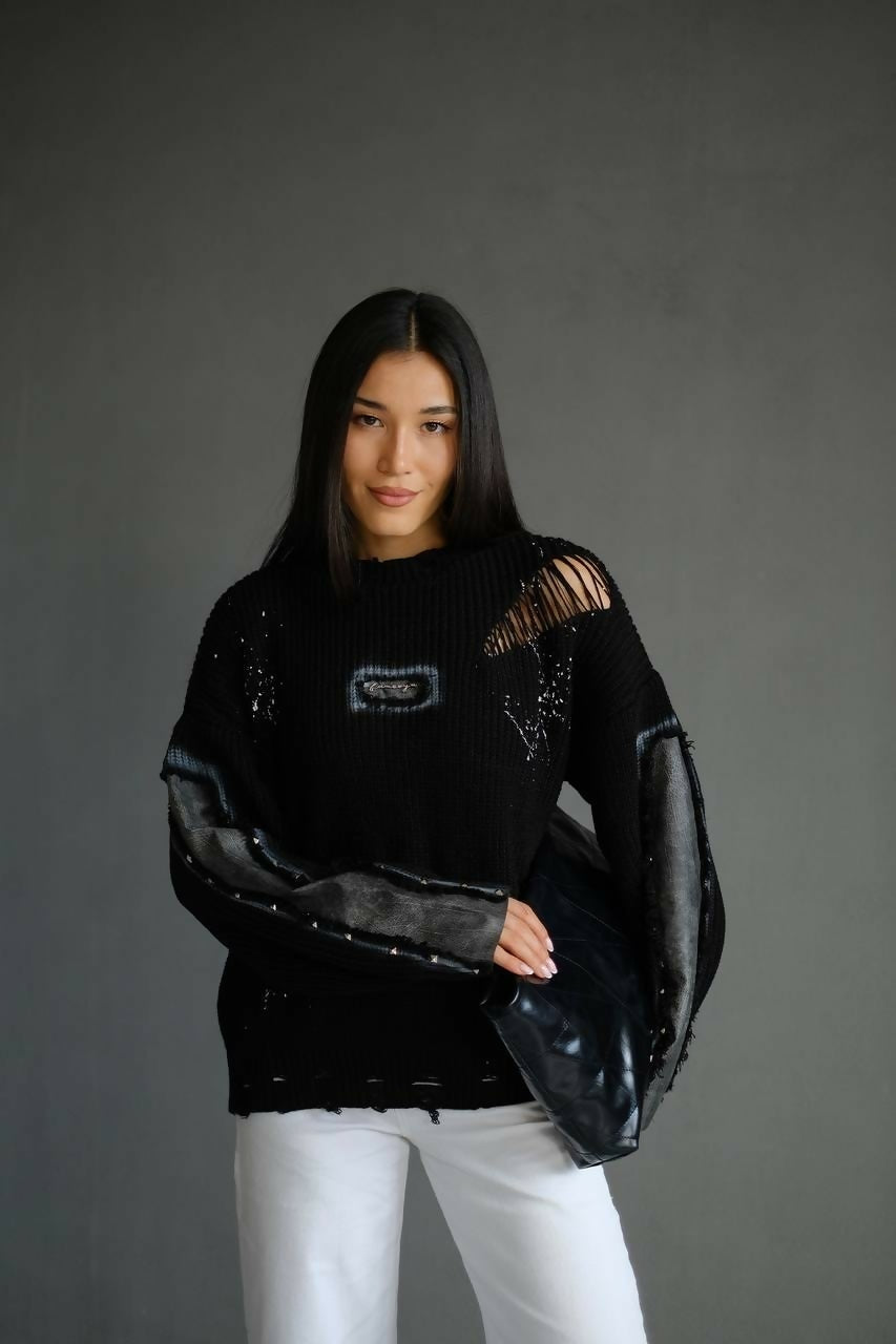 Shadow Distressed Knit