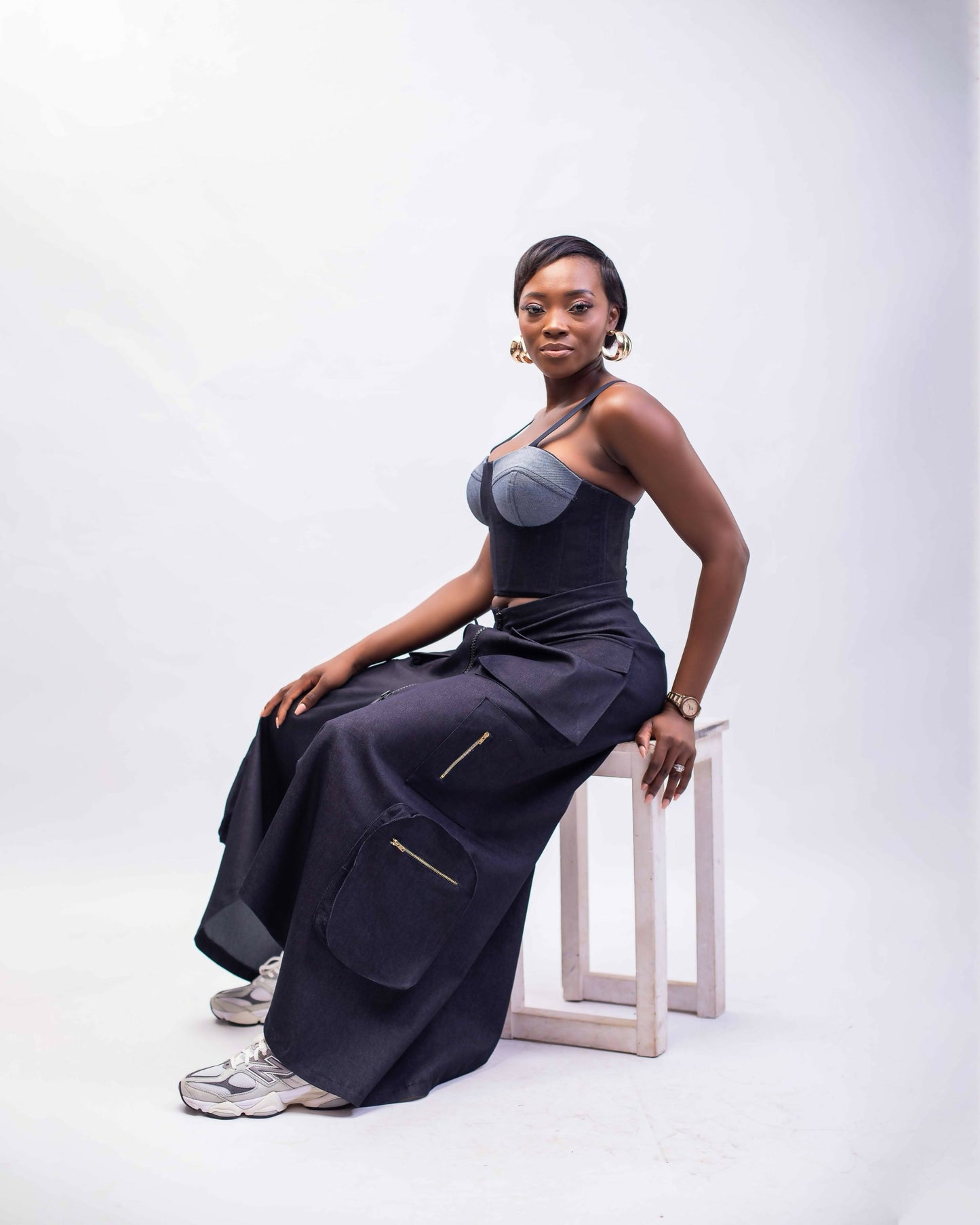 The Bustier Top & Cargo Skirt Two-Piece Set