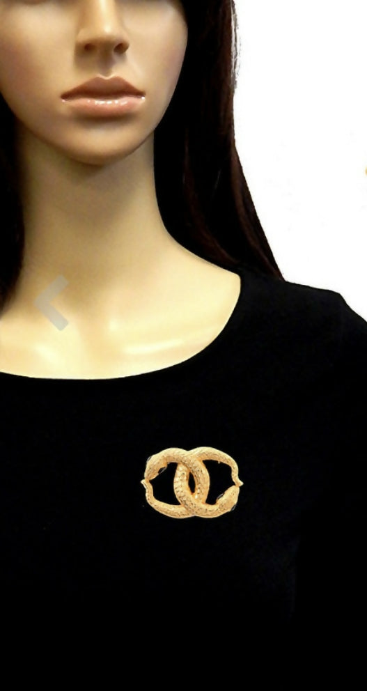 Snake Double C Brooch