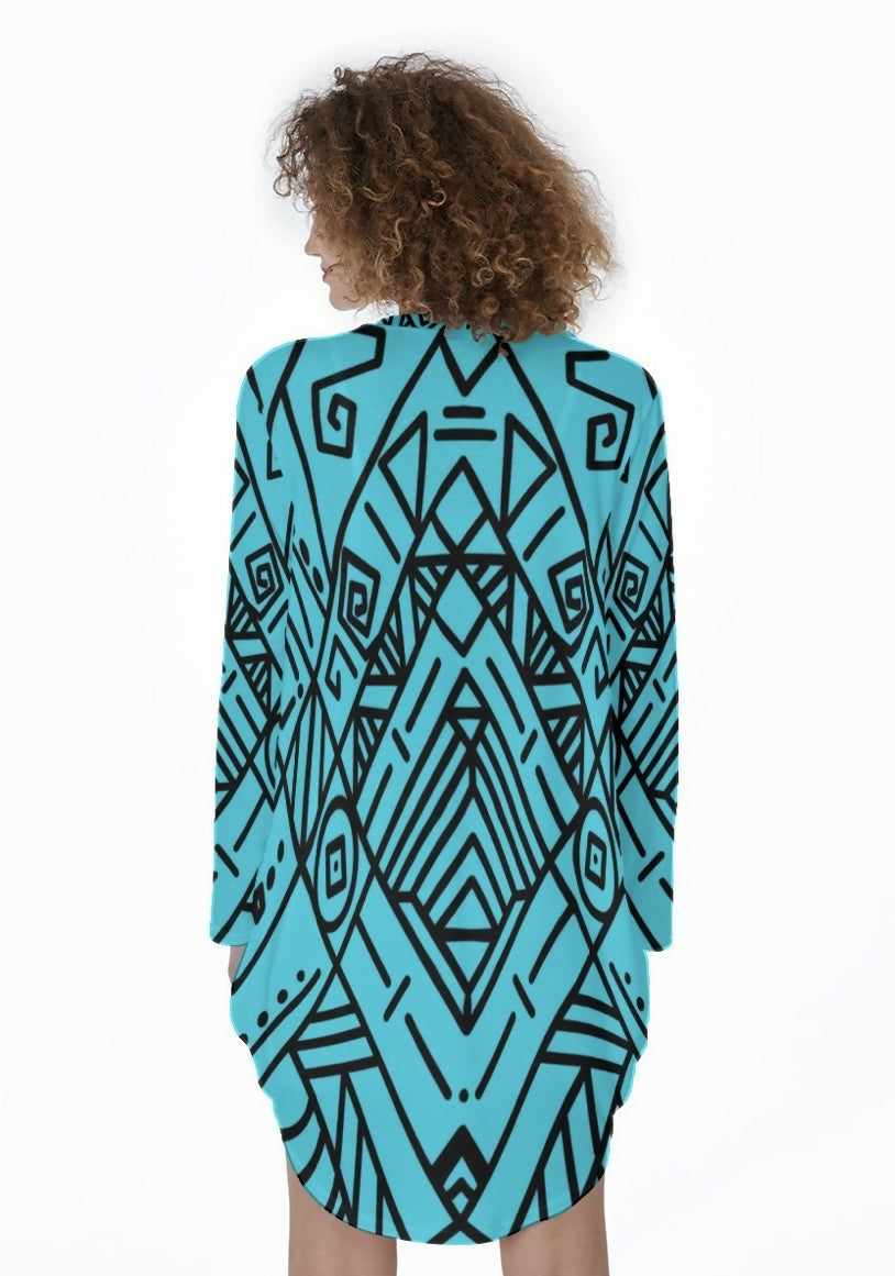 Casual Loose Long Sleeve Dress Sizes S-5XL in The Sahara