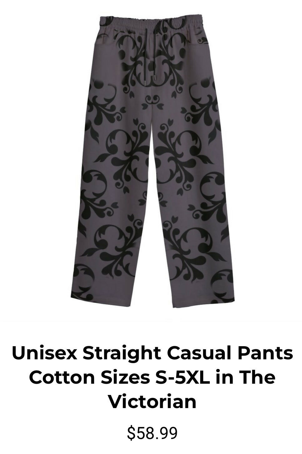 Unisex Straight Cotton Casual Pants Sizes S-5XL