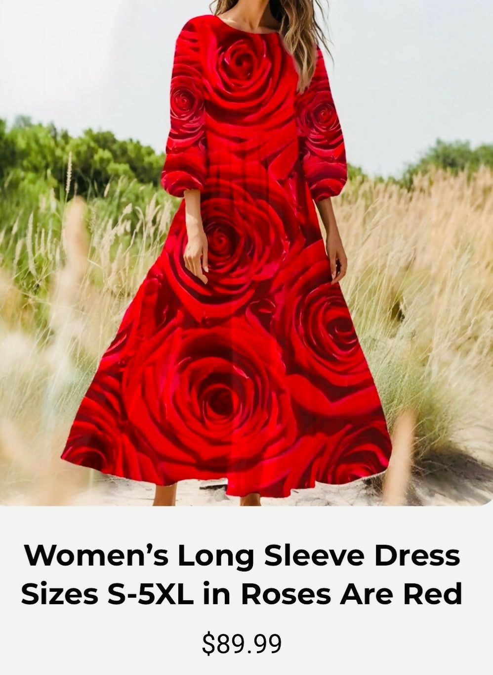 Women’s Long Sleeve Dress Sizes S-5XL