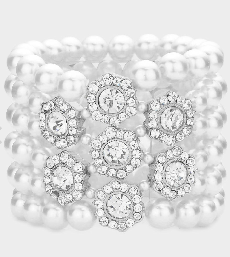 Pearl Rhinestone Bracelet