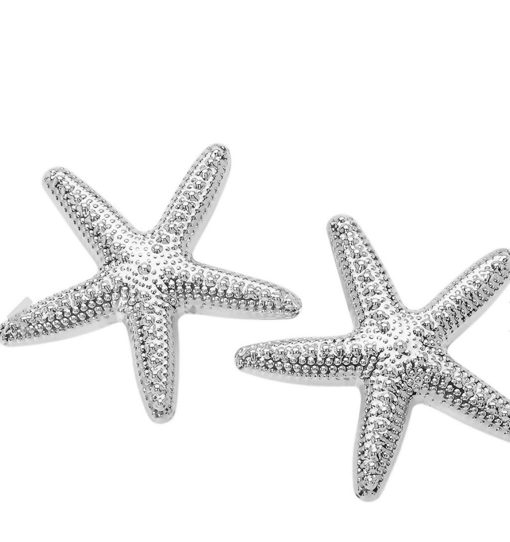 Silver Starfish Earrings