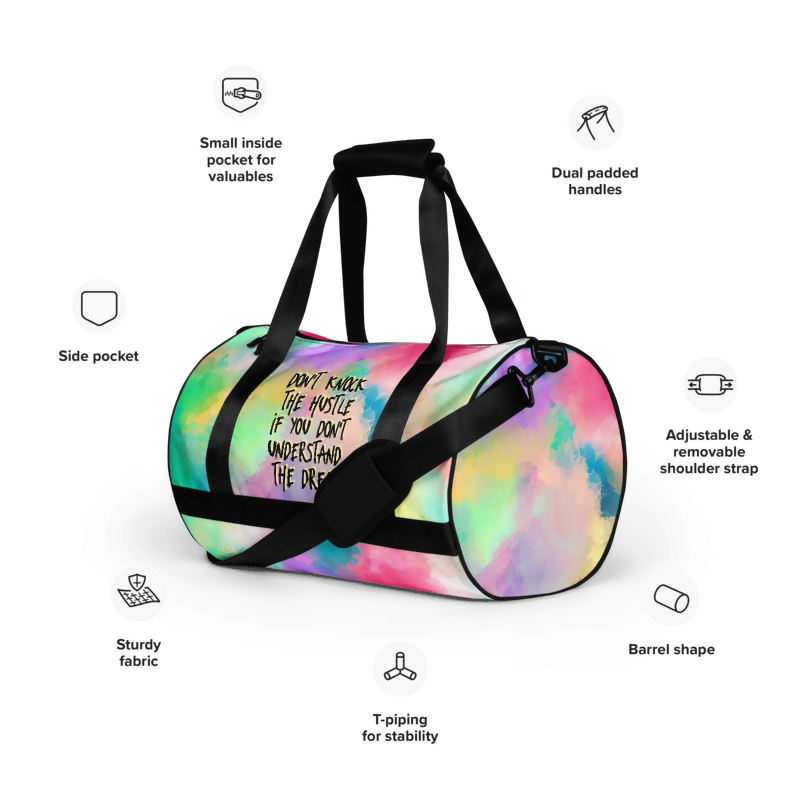 Bogosplit--IHER Don't Knock the Hustle Dufle Bag Detail Desriptions