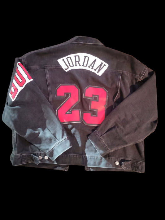 Bulls Jordan Black Jean Jacket