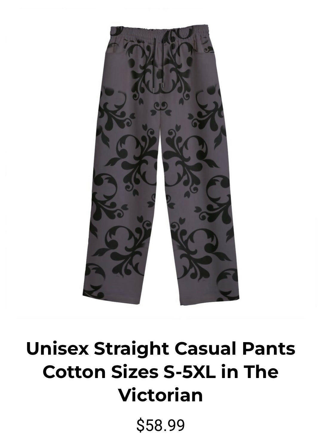 Unisex Straight Casual Cotton Pants Sizes S-5XL