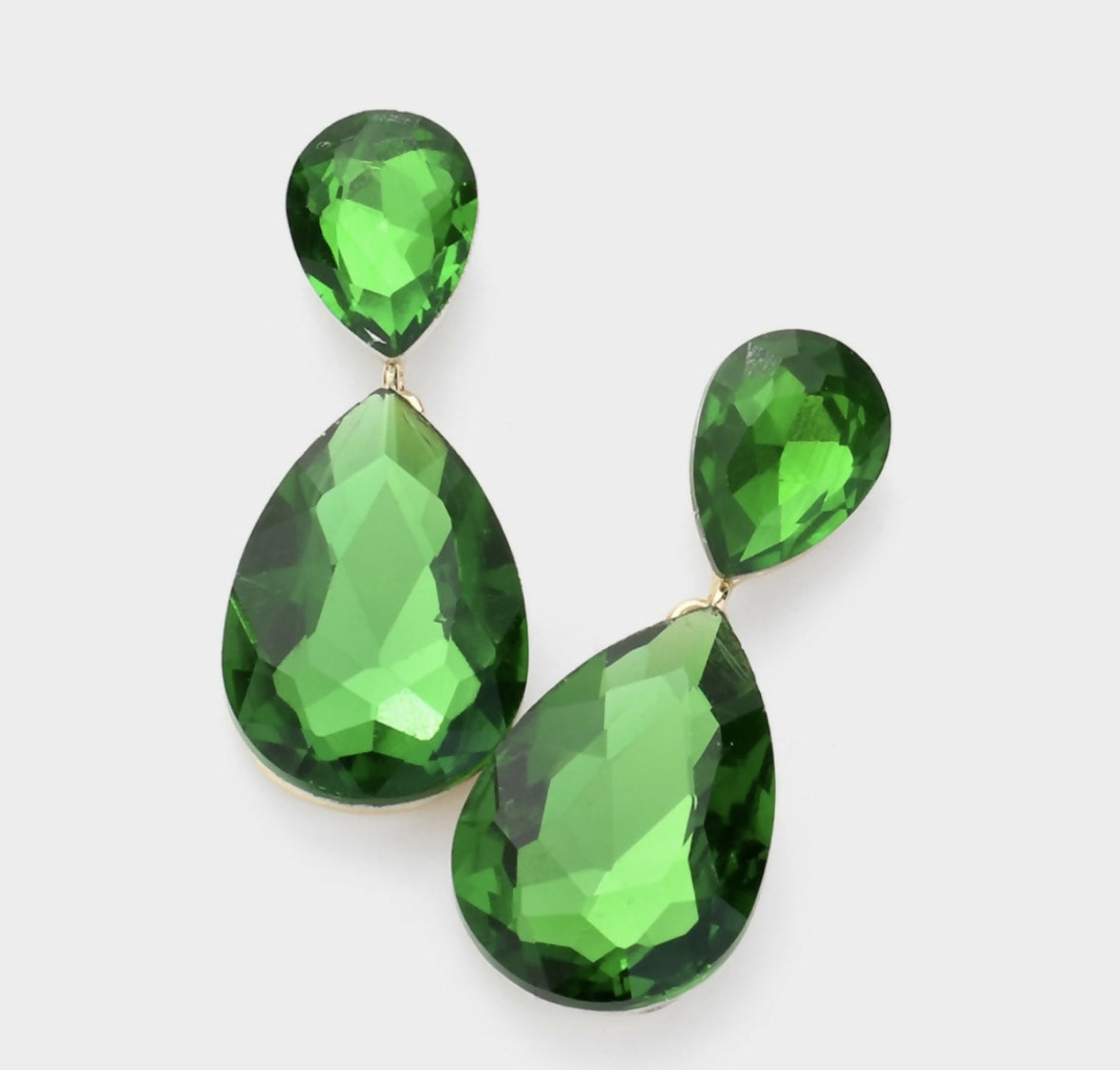 Green Teardrop Dangle Earring