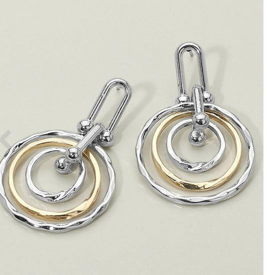 Metal Hoop Dangle Earring