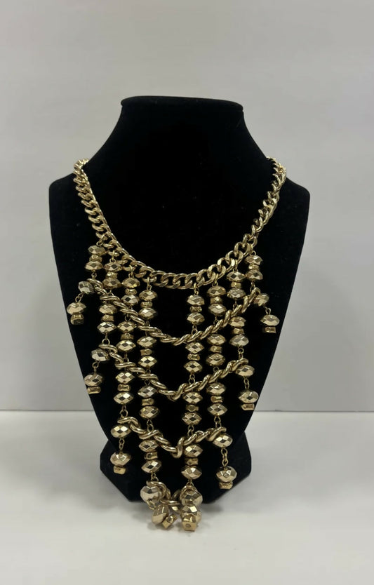 Gold Bib Statement Necklace
