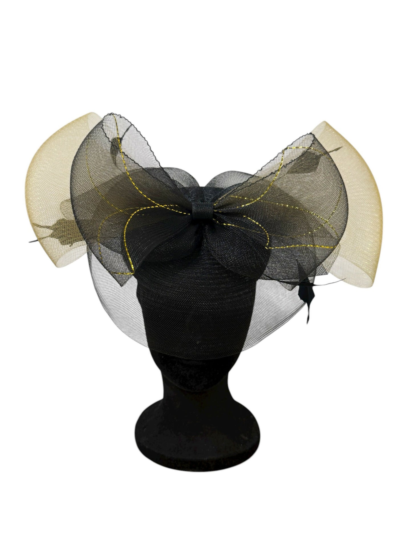 Jimmy Choo Inspired Headpiece - Black & Gold