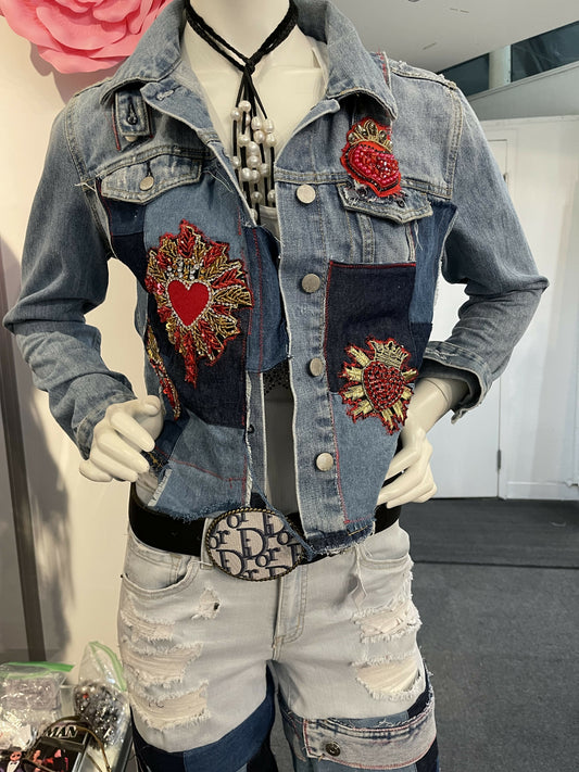 Denim patchwork jacket