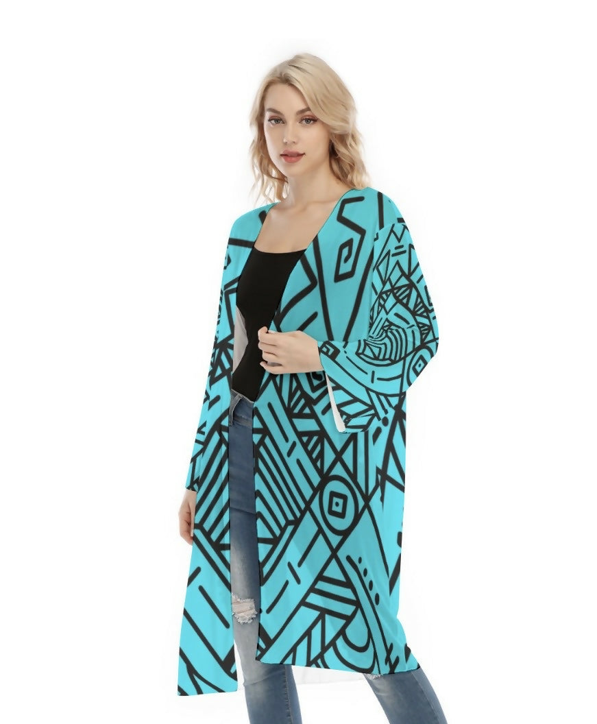 Women’s Long Sleeve Mesh Cardigan Sizes S-2XL in The Sahara