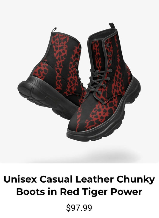 Unisex Waterproof Casual Leather Chunky Boots