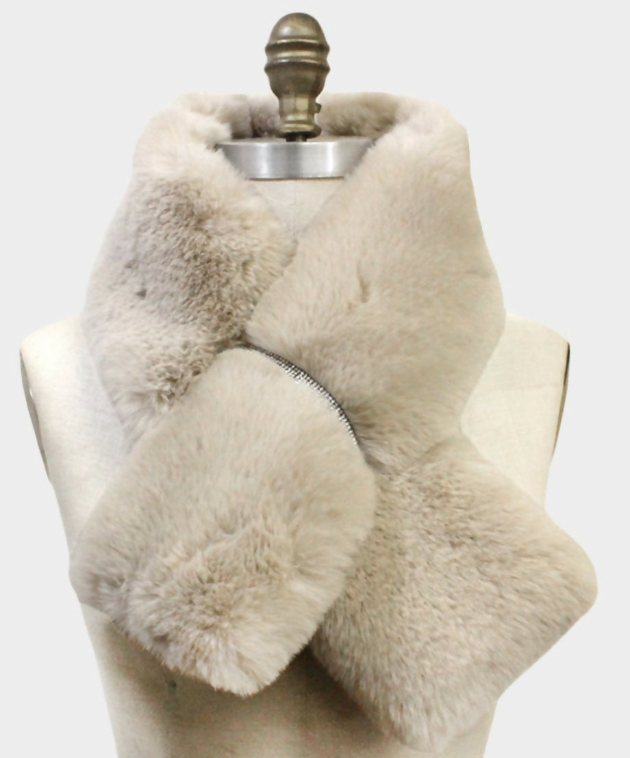Faux Fur Rhinestone Pull Through Cream
