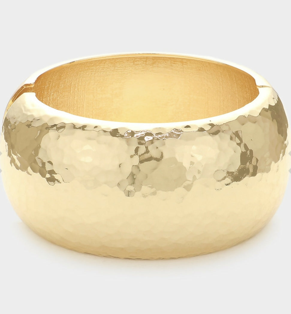 Gold Chunky Hinged Bracelet