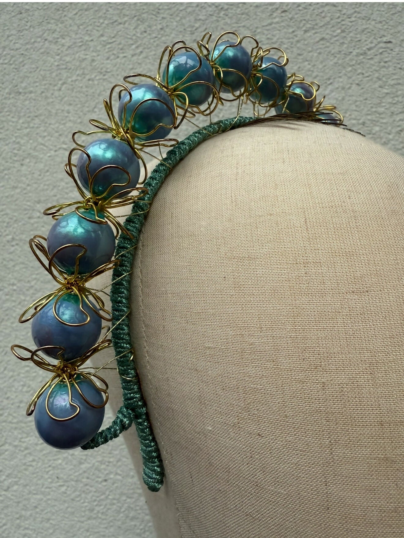 Halo Pearl Headband - Blue